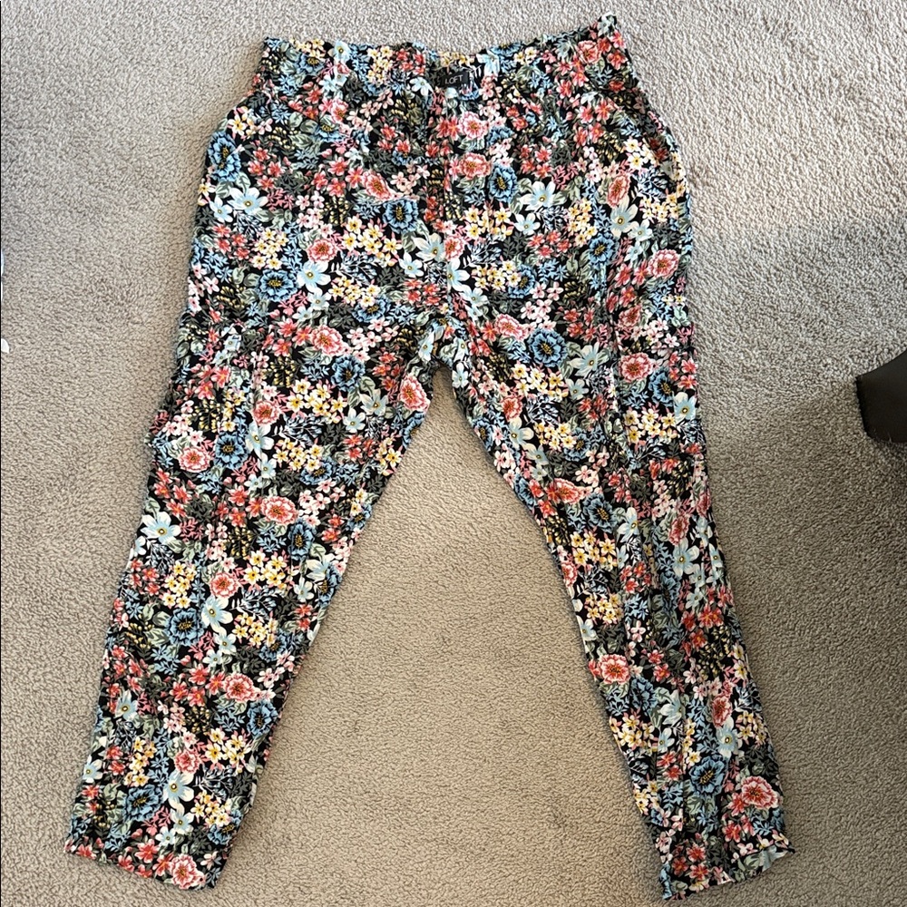 LOFT Floral Print Casual Pants